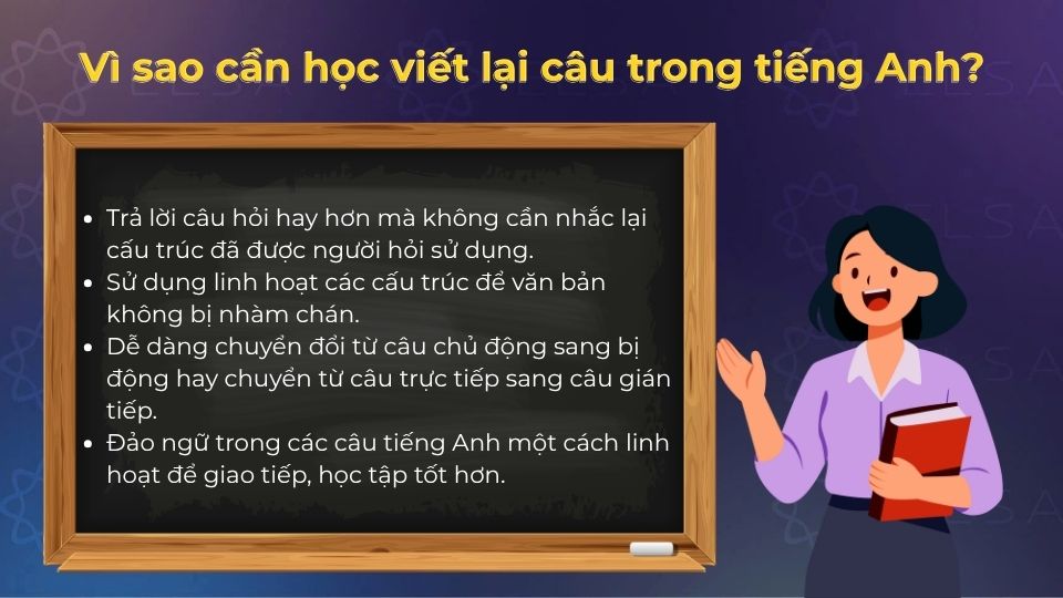 Vì sao cần học viết lại câu trong tiếng Anh?