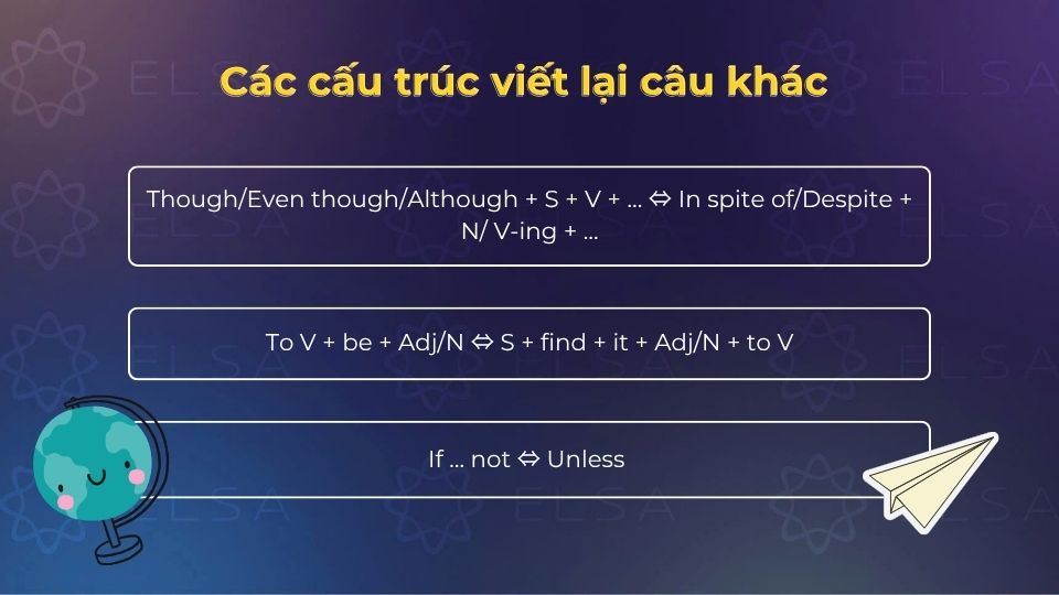 Các cấu trúc viết lại câu khác