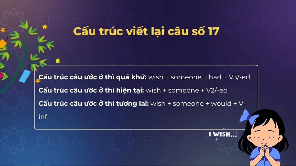 Cấu trúc viết lại câu theo dạng điều ước