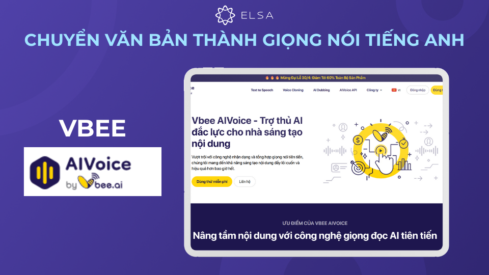 Vbee là trang web chuyển văn bản thành giọng nói trực tuyến phổ biến với công nghệ AI-TTS tiên tiến Vbee là trang web chuyển văn bản thành giọng nói trực tuyến phổ biến với công nghệ AI-TTS tiên tiến