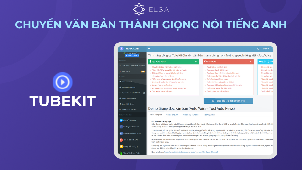 Tubekit.win là trang web chuyển văn bản thành giọng nói, hỗ trợ hơn 60 ngôn ngữ Tubekit.win là trang web chuyển văn bản thành giọng nói, hỗ trợ hơn 60 ngôn ngữ