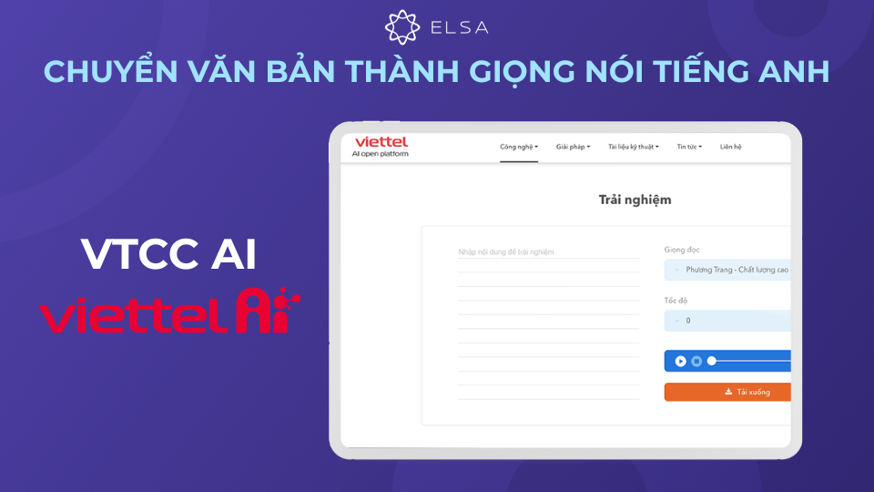 VTCC.AI là trang web chuyển văn bản thành giọng nói sử dụng Viettel AI VTCC.AI là trang web chuyển văn bản thành giọng nói sử dụng Viettel AI