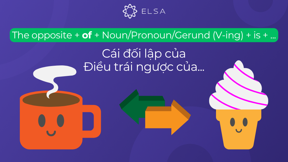 Cấu trúc opposite + of Cấu trúc opposite + of