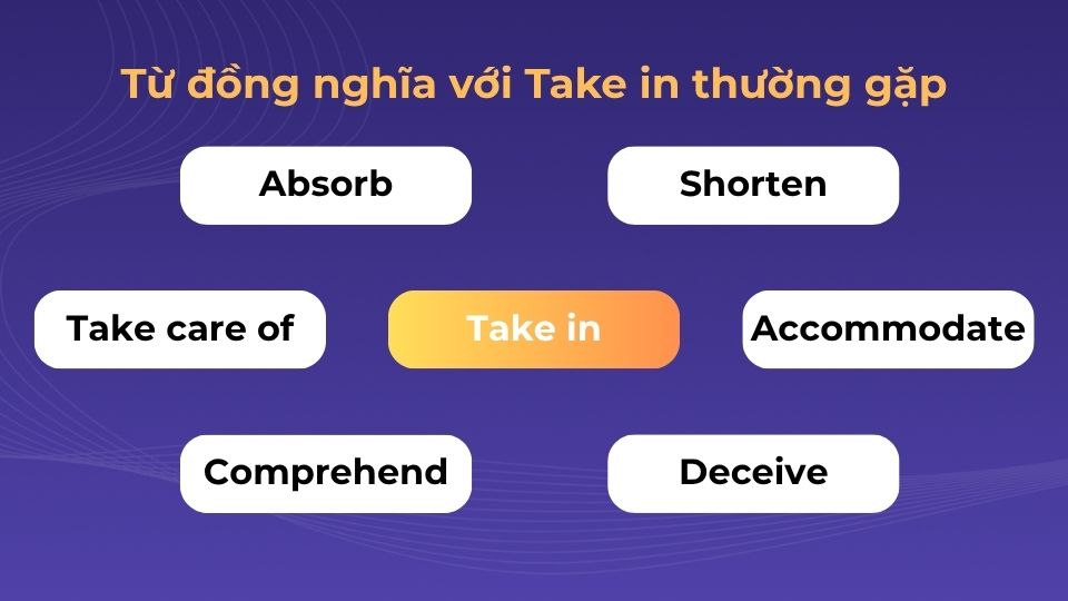 Từ đồng nghĩa với Take in thường gặp