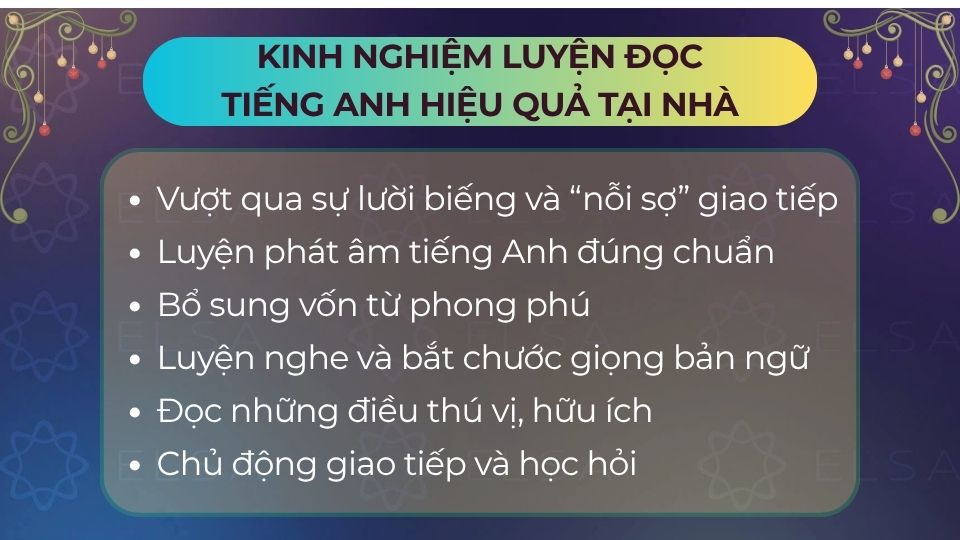 Kinh nghiệm luyện đọc tiếng Anh hiệu quả tại nhà