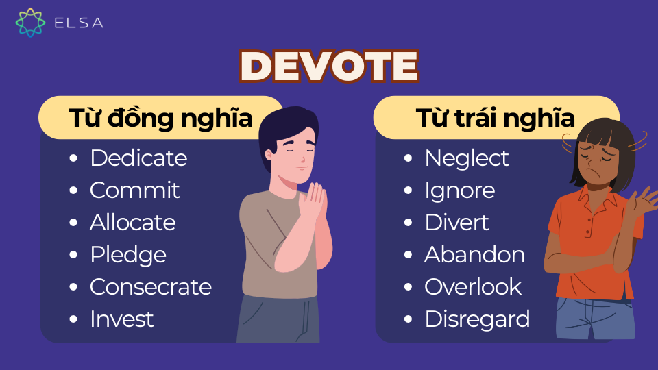 Từ đồng nghĩa, từ trái nghĩa với devote Từ đồng nghĩa, từ trái nghĩa với devote
