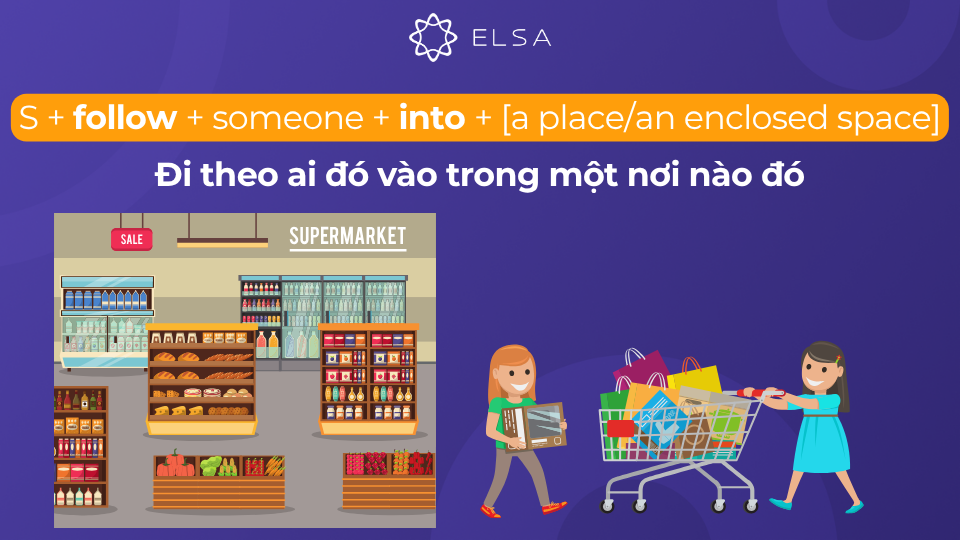 Cấu trúc follow someone into [a place/an enclosed space]