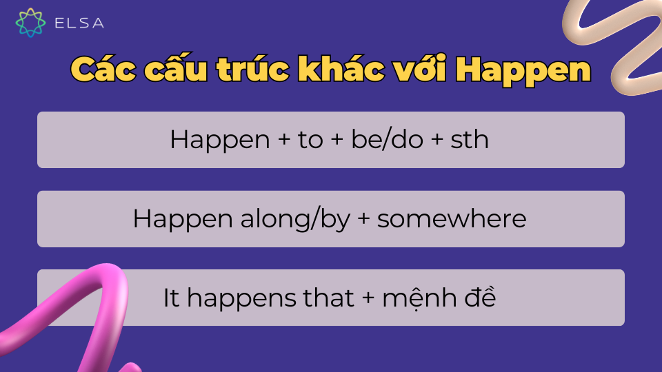 Các cấu trúc khác với Happen Các cấu trúc khác với Happen