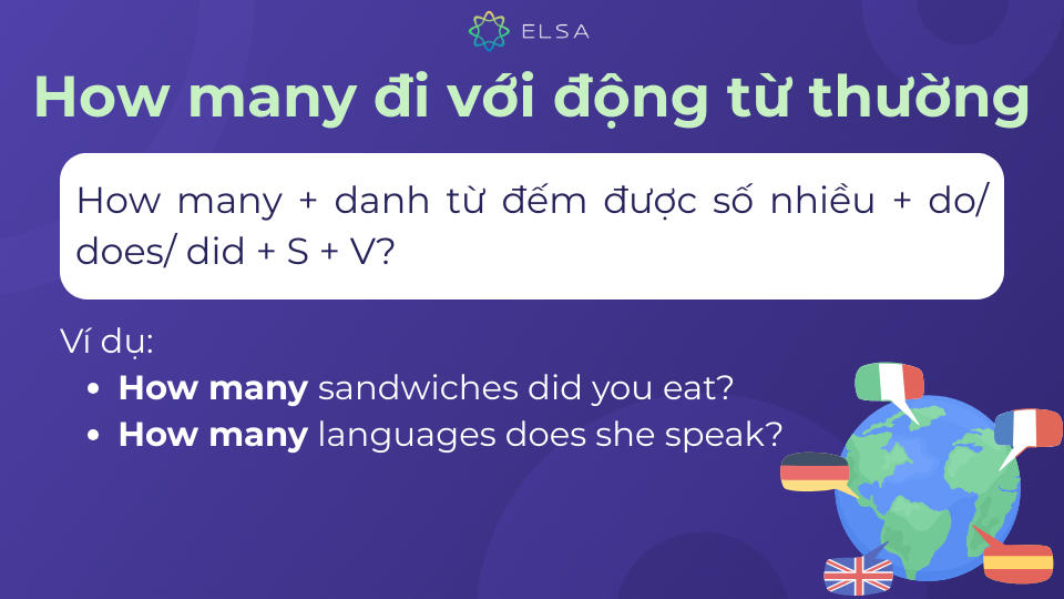 Cấu trúc How many đi với động từ thường Cấu trúc How many đi với động từ thường