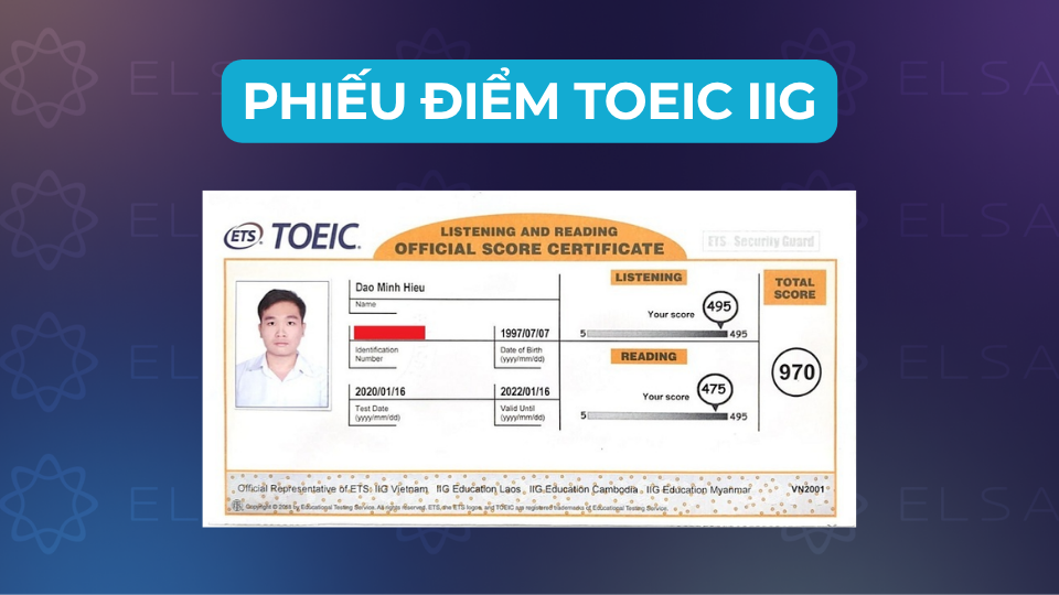 Phiếu điểm TOEIC IIG Phiếu điểm TOEIC IIG