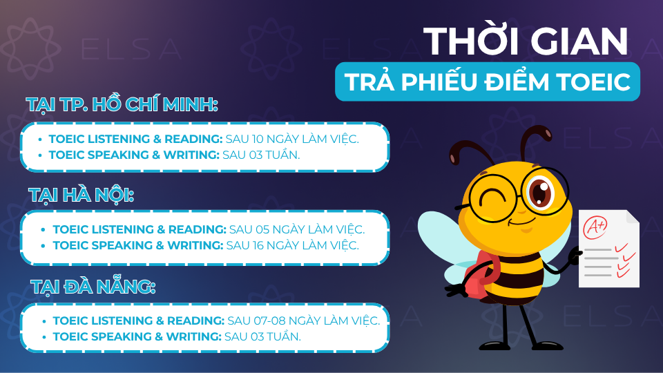Thời gian trả phiếu điểm TOEIC Thời gian trả phiếu điểm TOEIC