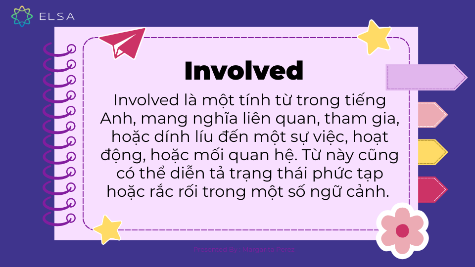 Involved được định nghĩa là not simple and therefore difficult to understand trong tử điển Cambridge Involved được định nghĩa là not simple and therefore difficult to understand trong tử điển Cambridge