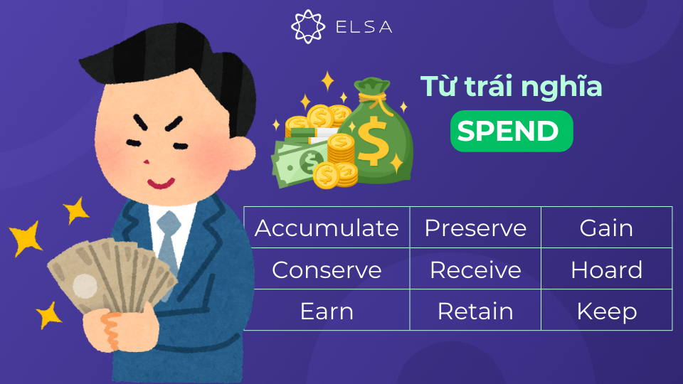 Từ trái nghĩa với spend Từ trái nghĩa với spend