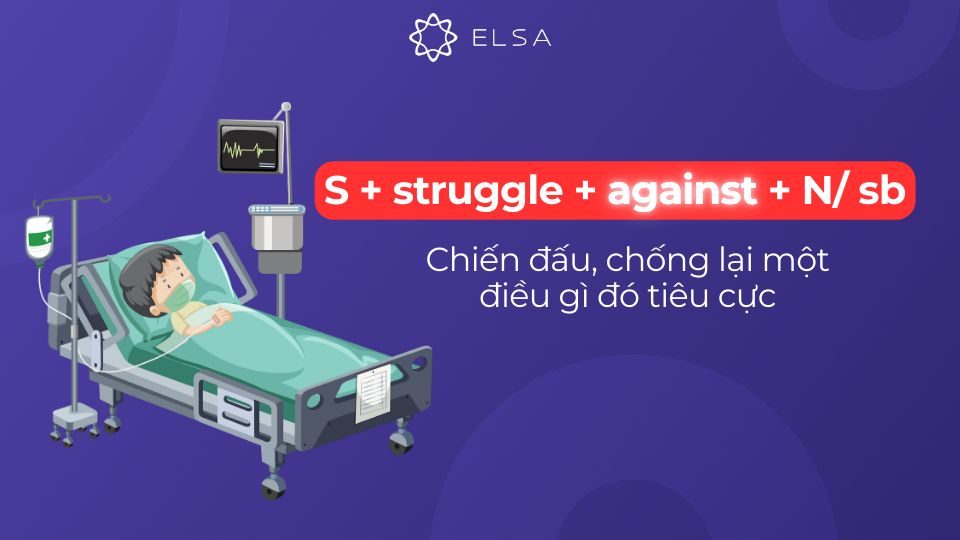 Cấu trúc s + struggle + against + n/ sb Cấu trúc s + struggle + against + n/ sb