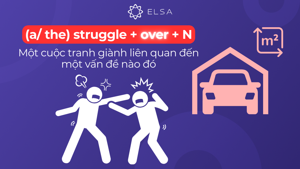 Cấu trúc struggle + over + n Cấu trúc struggle + over + n