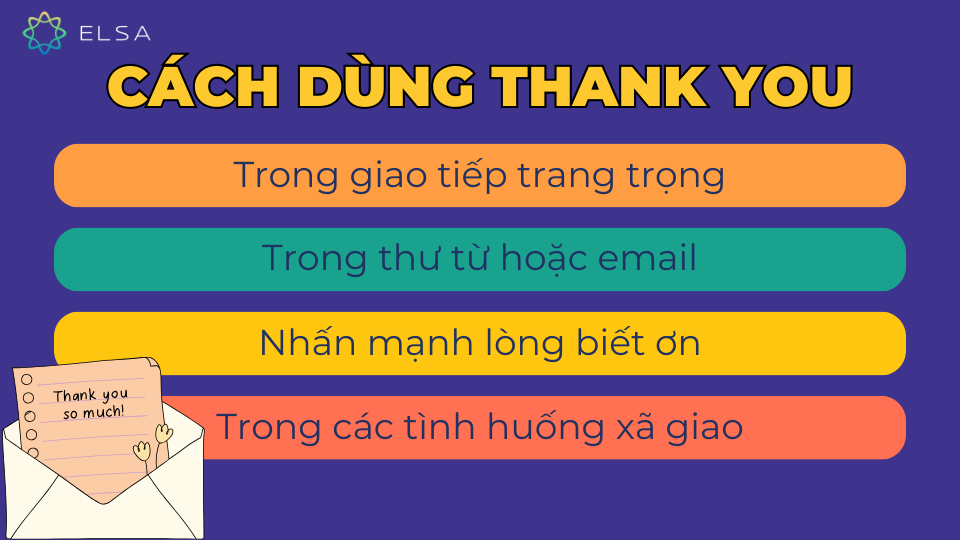 Cách dùng Thank you trong tiếng Anh Cách dùng Thank you trong tiếng Anh