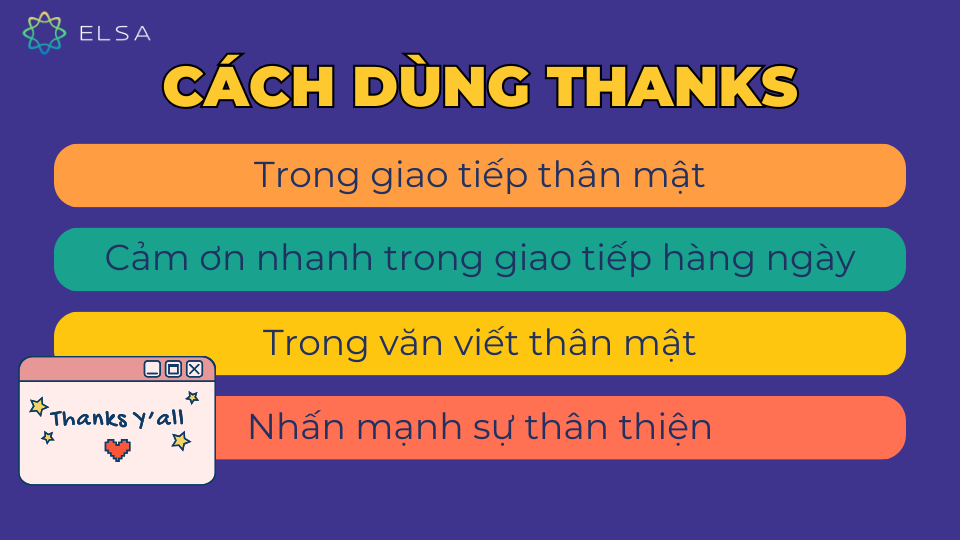 Cách dùng Thanks trong tiếng Anh Cách dùng Thanks trong tiếng Anh