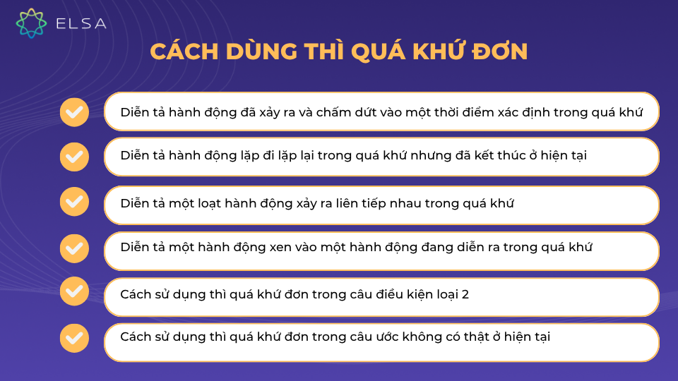 Cách dùng thì quá khứ đơn