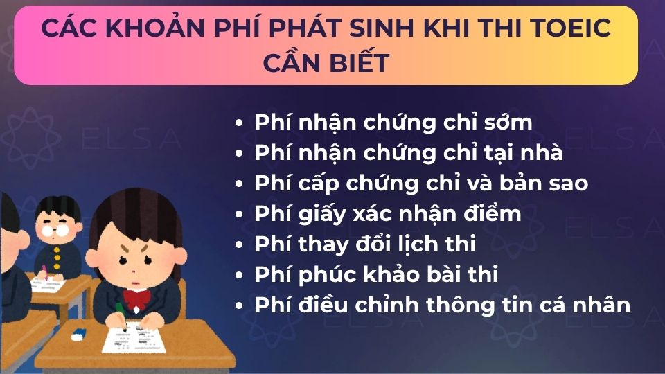 Các khoản phí phát sinh khi thi TOEIC cần biết