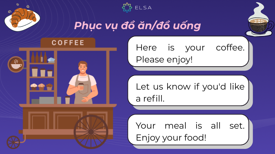 Mẫu câu giao tiếp tiếng Anh phục vụ đồ ăn/đồ uống bạn nên biết Mẫu câu giao tiếp tiếng Anh phục vụ đồ ăn/đồ uống bạn nên biết