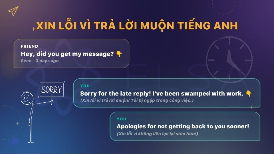 Cách nói xin lỗi tiếng Anh khi reply tin nhắn chậm Cách nói xin lỗi tiếng Anh khi reply tin nhắn chậm