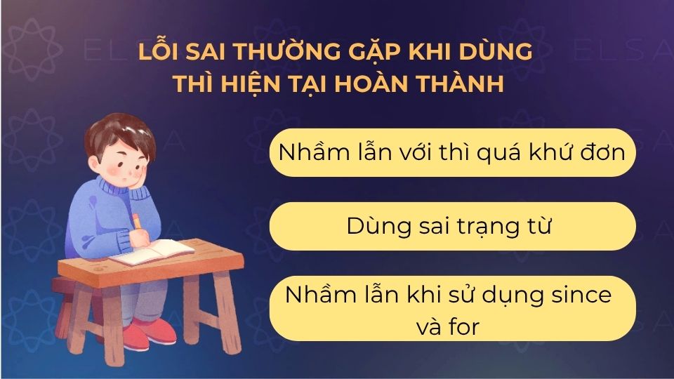 Các lỗi sai thường gặp khi dùng thì hiện tại hoàn thành