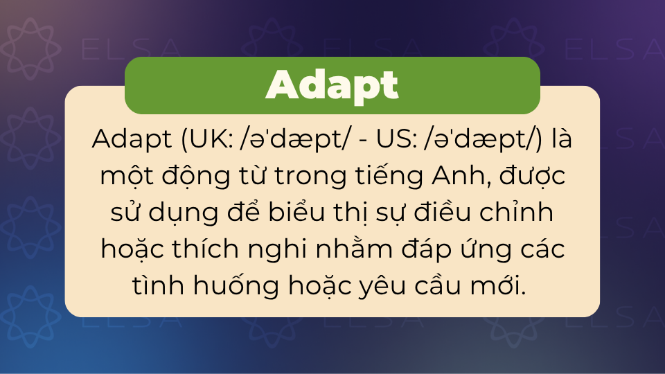 Adapt là gì? Định nghĩa adapt là gì trong tiếng Anh