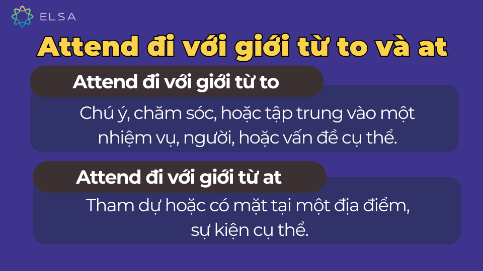 Attend đi với giới từ to và at Attend đi với giới từ to và at