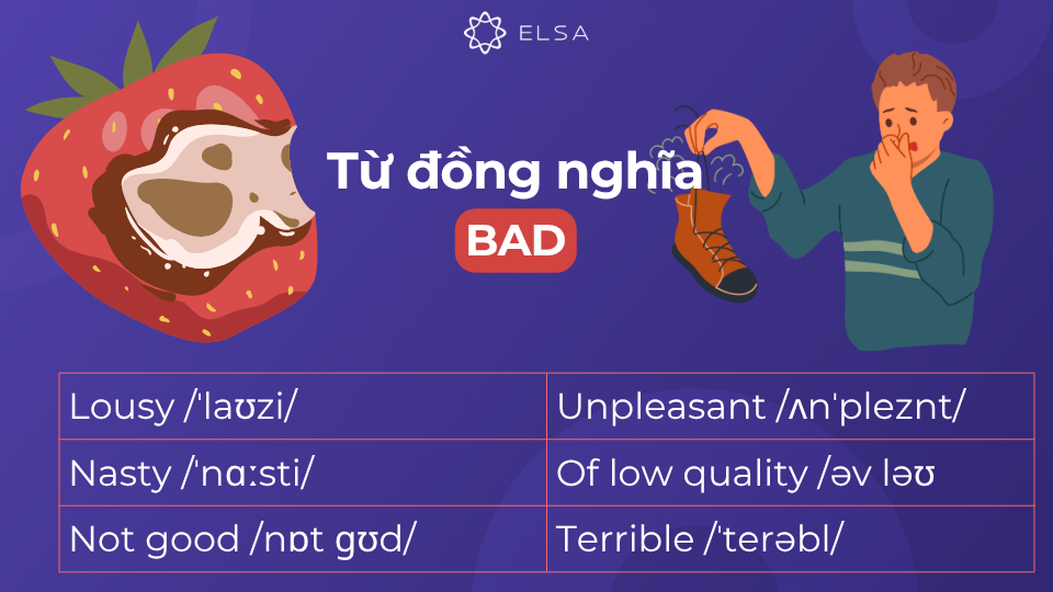 Một số từ đồng nghĩa phổ biến với bad Một số từ đồng nghĩa phổ biến với bad