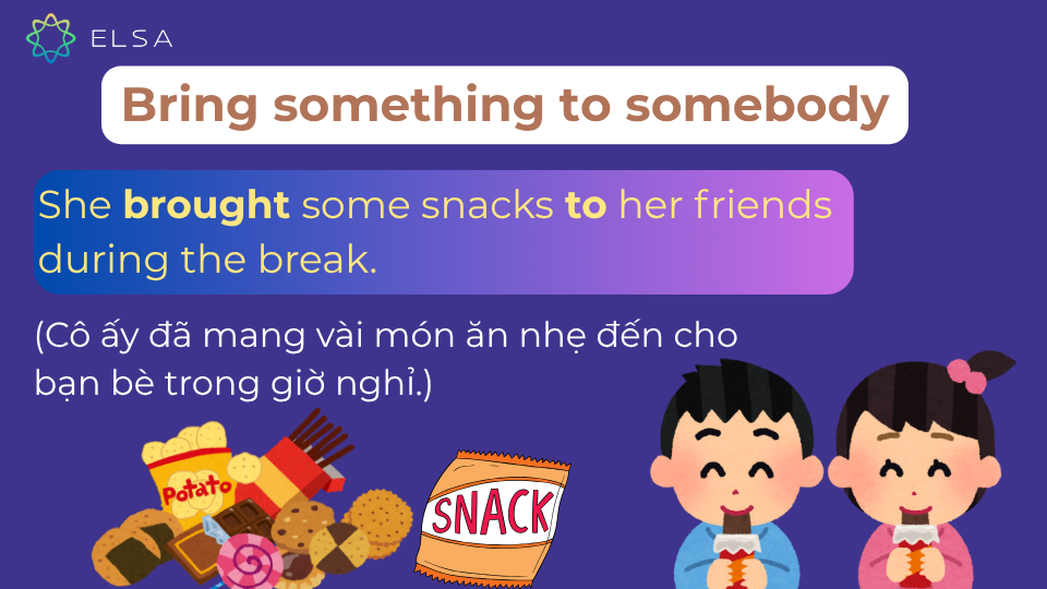 Câu ví dụ cấu trúc bring something to somebody