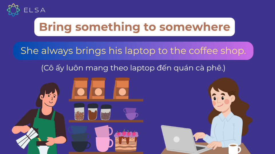 Câu ví dụ cấu trúc bring something to somewhere