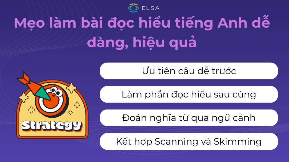 Các bài đọc hiểu tiếng Anh thường có một số mẹo để làm bài hiệu quả hơn