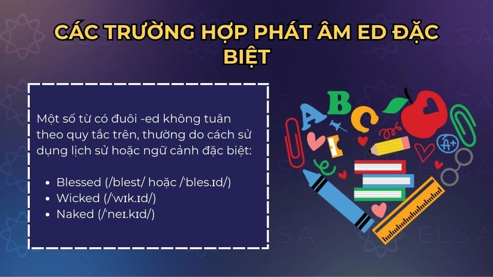 Các trường hợp phát âm ed đặc biệt, không theo quy tắc