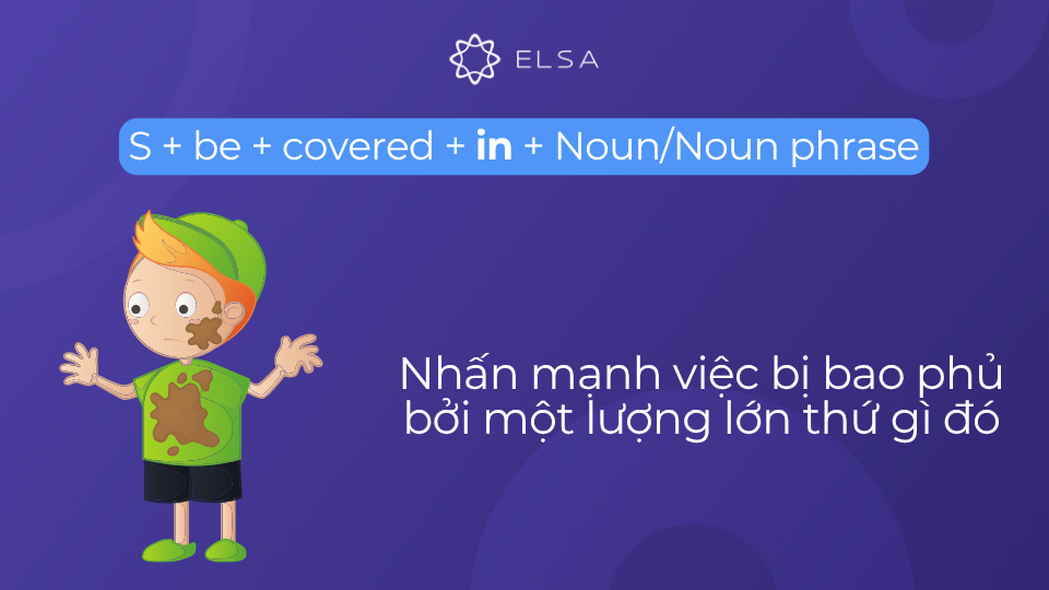 Cấu trúc covered đi với giới từ in Cấu trúc covered đi với giới từ in