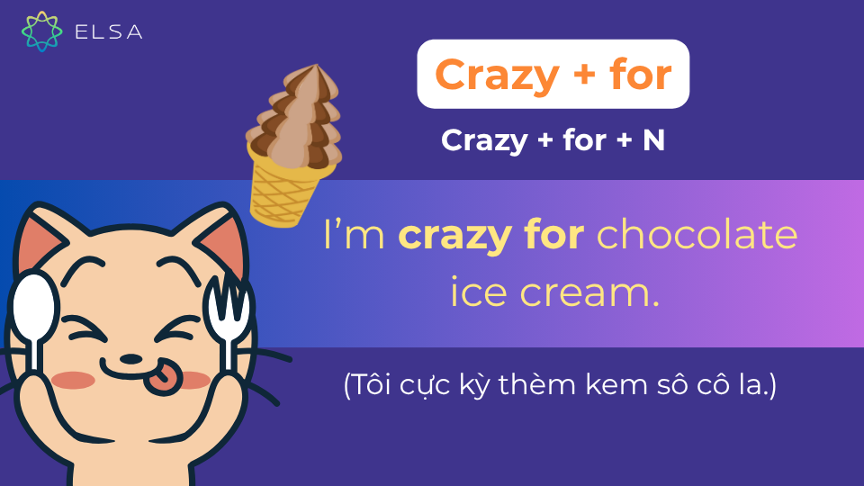 Crazy for diễn tả sự thèm muốn, say mê, khao khát