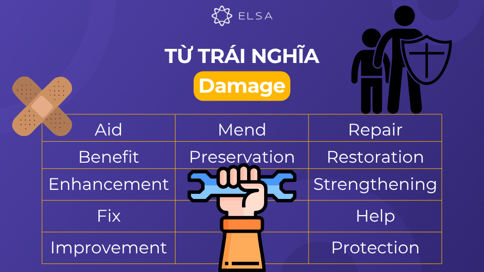 Từ trái nghĩa với damage Từ trái nghĩa với damage