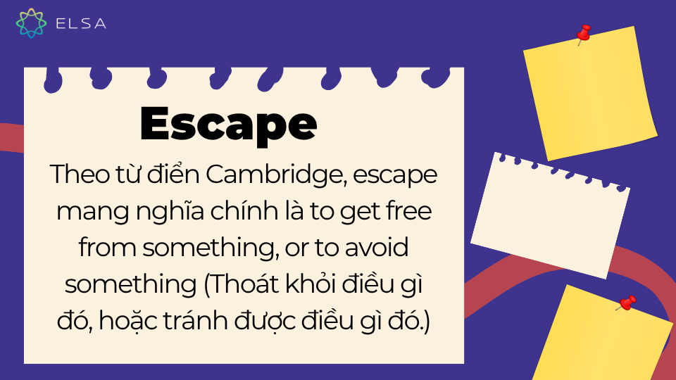 Khái niệm escape trong tiếng Anh Khái niệm escape là gì trong tiếng Anh