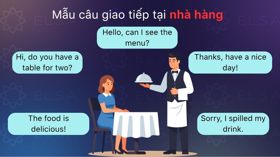 Mẫu câu giao tiếp nhà hàng giúp tự tin đặt bàn, gọi món chuẩn xác và xử lý thanh toán Mẫu câu giao tiếp nhà hàng giúp tự tin đặt bàn, gọi món chuẩn xác và xử lý thanh toán