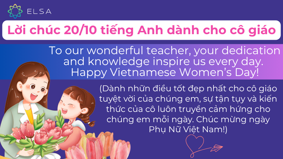 Câu chúc 20/10 dành cho cô giáo