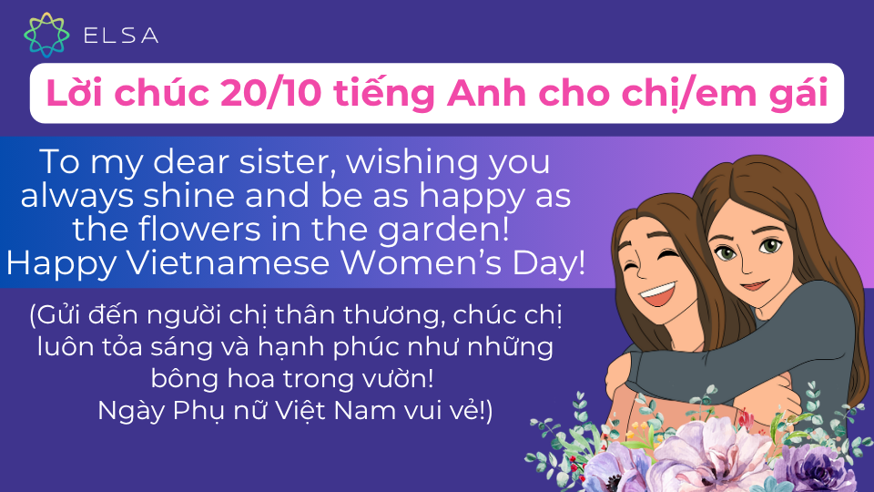 Câu chúc 20/10 dành cho chị gái