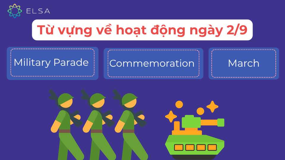 Từ vựng về hoạt động diễn ra ngày 2/9