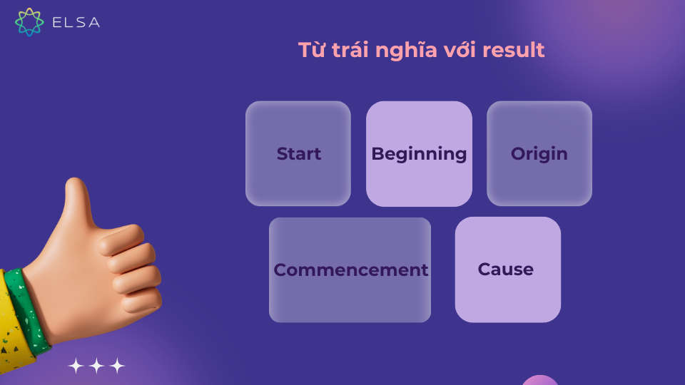 Các từ trái nghĩa với result Các từ trái nghĩa với result