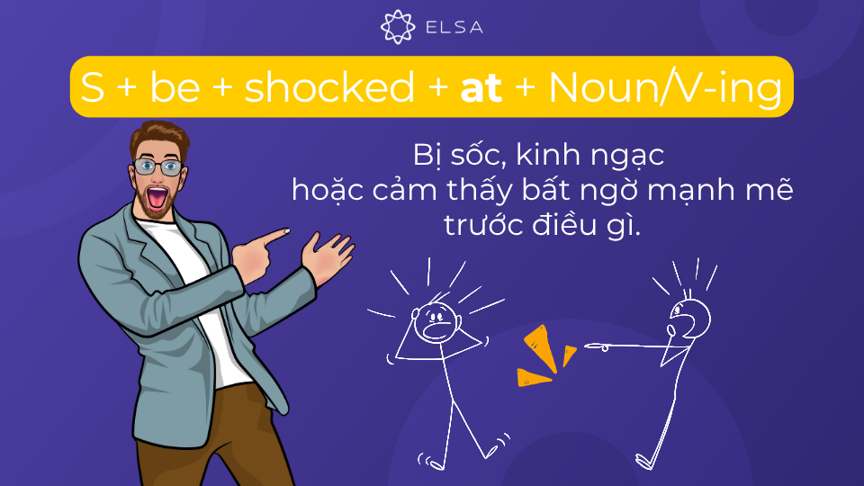 Cấu trúc shocked đi với giới từ at