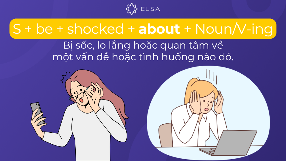 Cấu trúc shocked đi với giới từ about