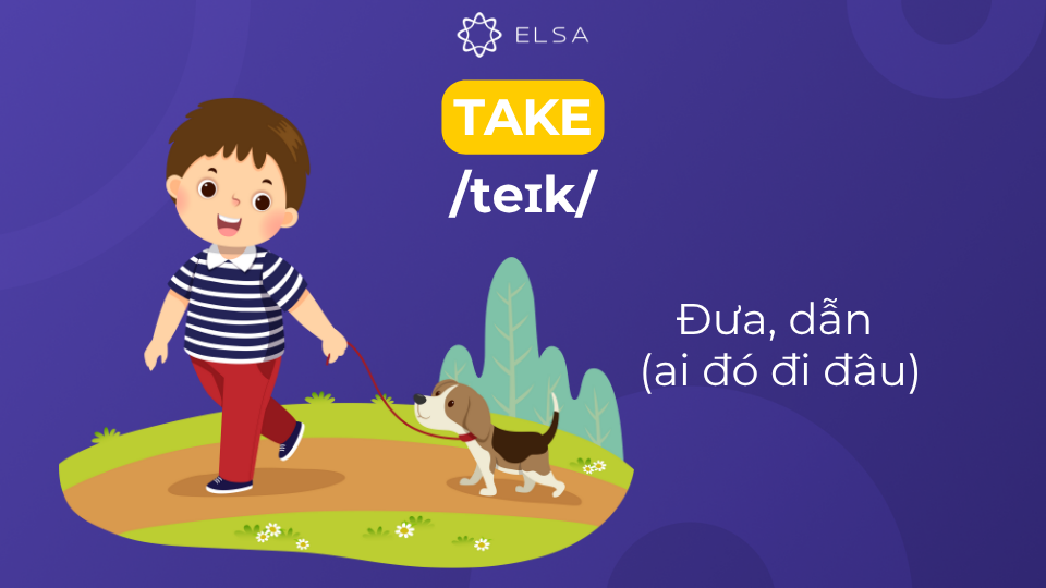 Động từ take diễn đạt việc dưa, dẫn (ai đó đi đâu) Động từ take diễn đạt việc dưa, dẫn (ai đó đi đâu)
