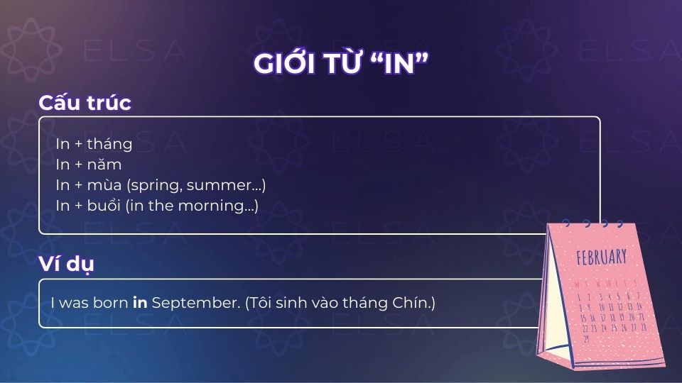 Cách dùng giới từ in khi viết ngày tháng trong tiếng Anh