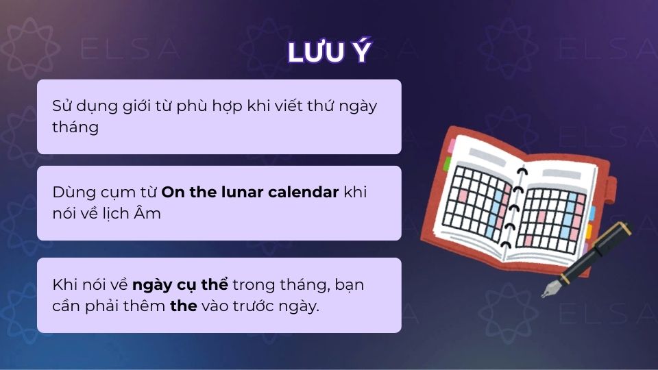 Lưu ý khi nói, viết thứ ngày tháng trong tiếng Anh