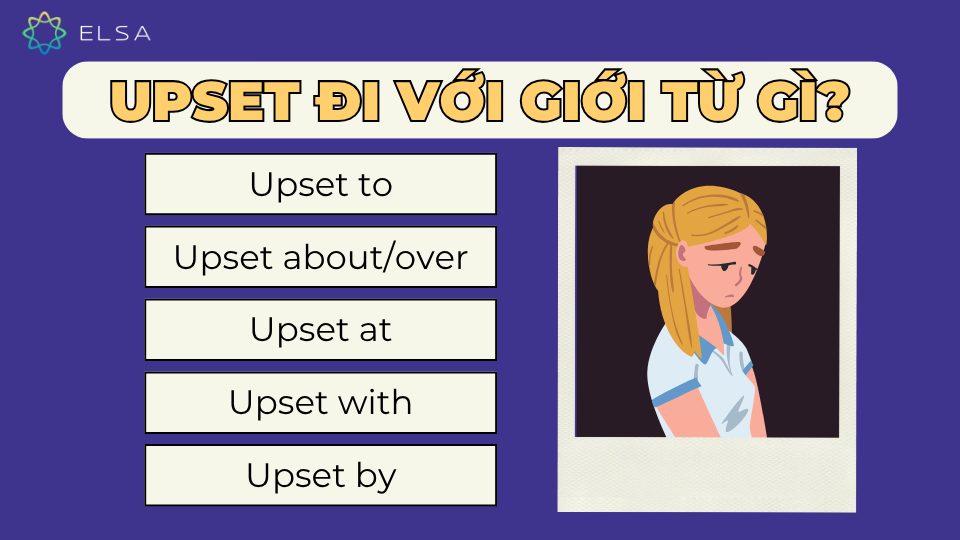 Upset đi với giới từ gì? Upset thường đi với các giới từ như to, about, over, at, with, hoặc by