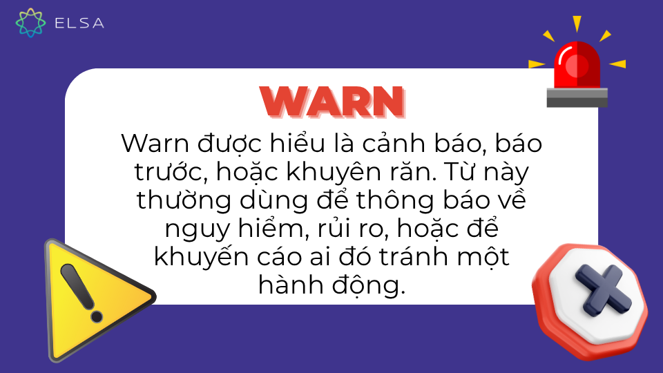 Khái niệm của warn