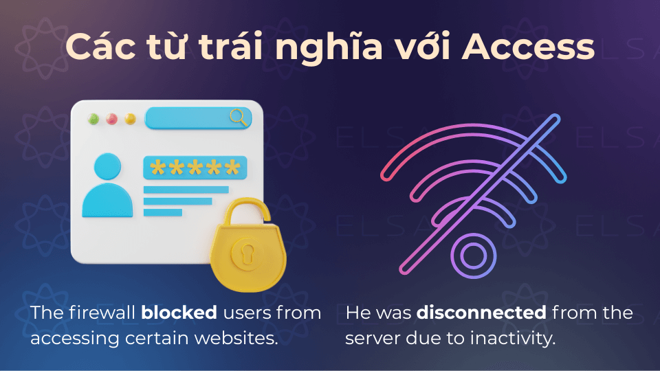Các từ trái nghĩa với accesss